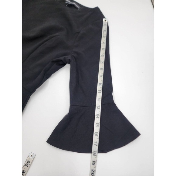 WHBM Body Perfecting Ruffle Sleeve Black Sheath Dress Women 14 NWT - Picture 7 of 13
